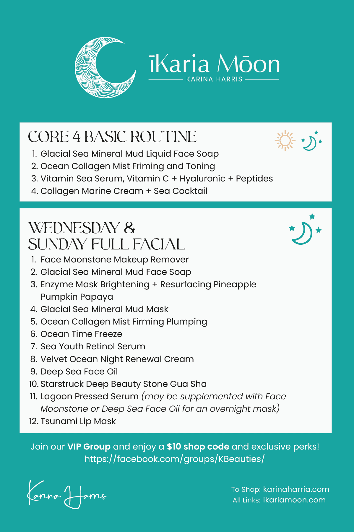 īKaria Mōon By Karina Harris Skincare Routines